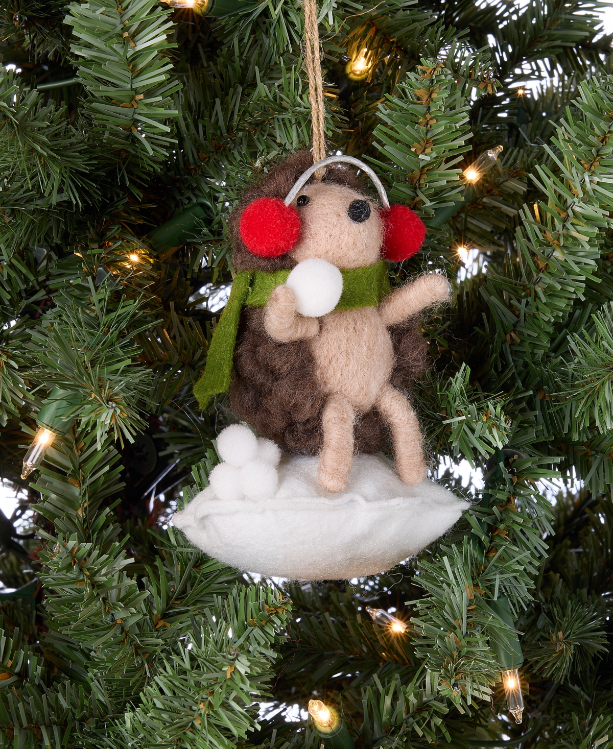 Holiday Lane Tiny Tidings Wool Hedgehog Ornament, Macy's Exclusive
