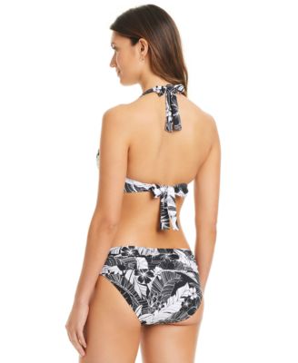 Bleu Rod Beattie Womens Double Duty Halter Bra Bikini Top Sarong Hipster Bottoms In Black