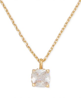 kate spade new york - Cubic Zirconia Square Pendant Necklace, 16" + 3" extender