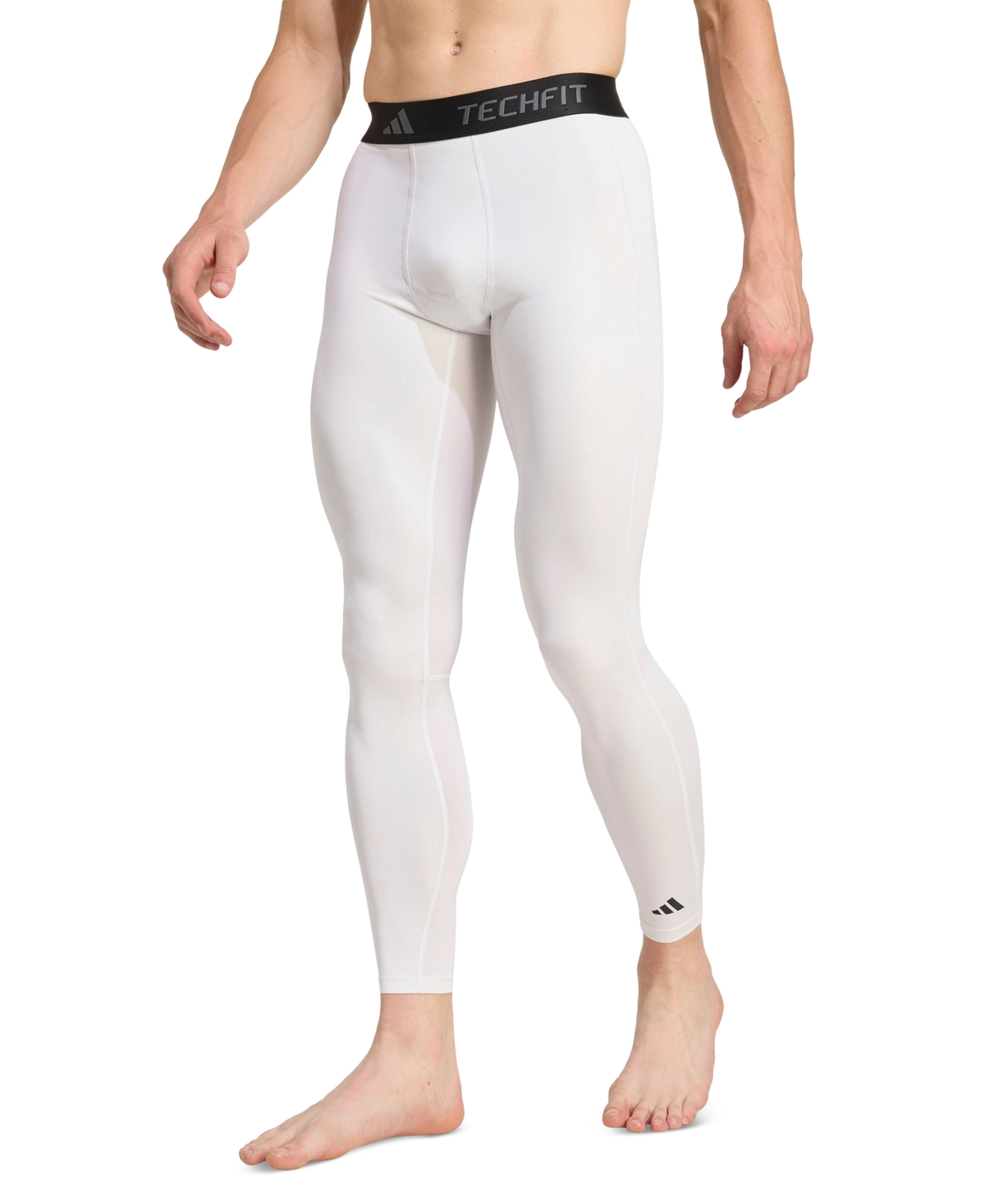 Adidas Originals Men's Tech-fit Tf Long Compression Tights In White