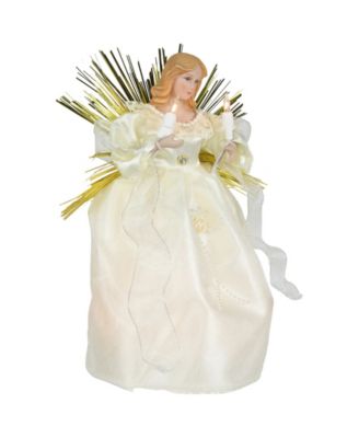 10.5" Angel with Candle Lighted Christmas Tree Topper