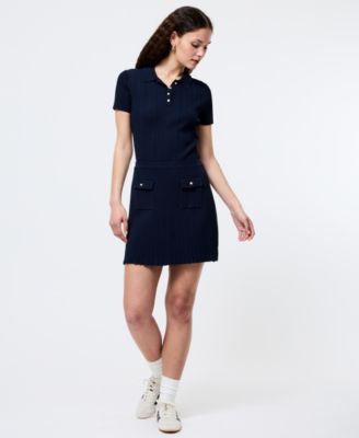 Women's Crinkle-Knit Two-Pocket Mini Skirt