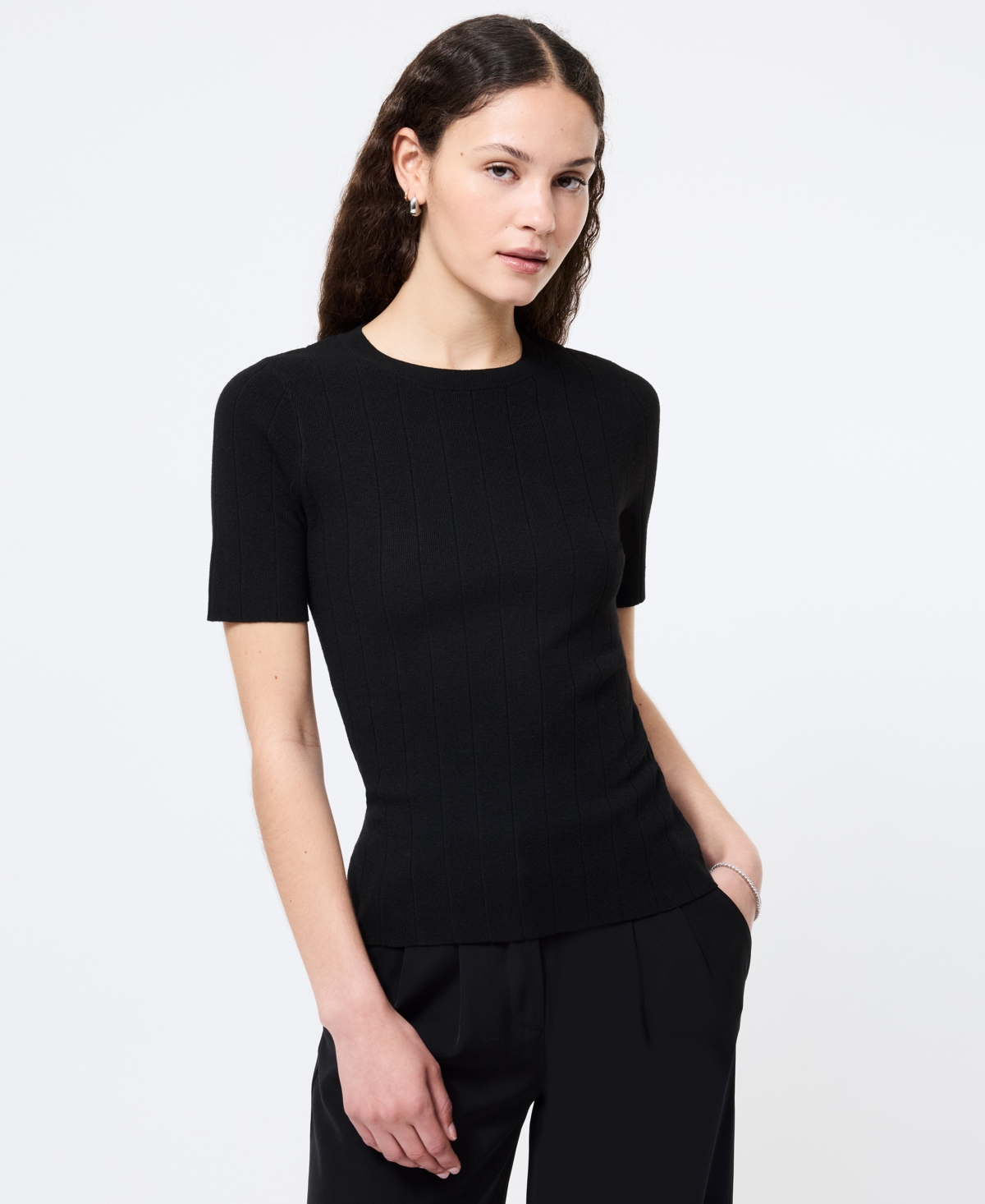 Women's Marley Ribbed Top - Black