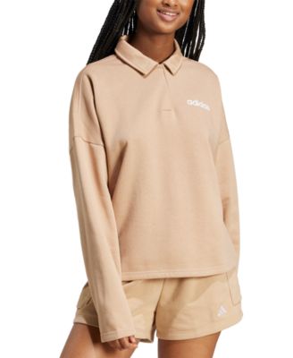 Women's Essentials Linear Fleece Polo Sweatshirt