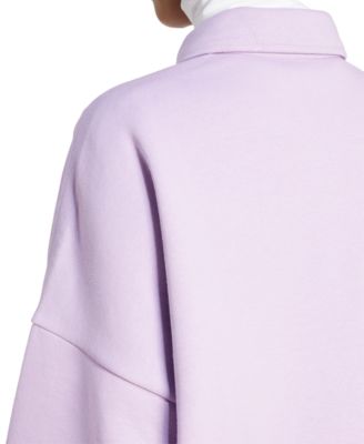 Women's Essentials Linear Fleece Polo Sweatshirt