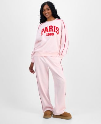 Juniors' Paris Chenille Patch Sweatshirt
