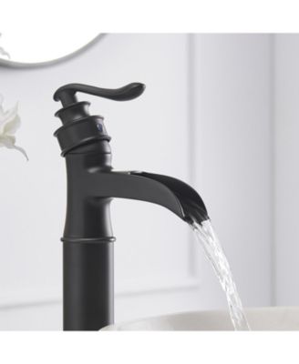 Waterfall Single Hole Single Handle Bathroom Vessel Sink Faucet with Pop-up Drain Assembly