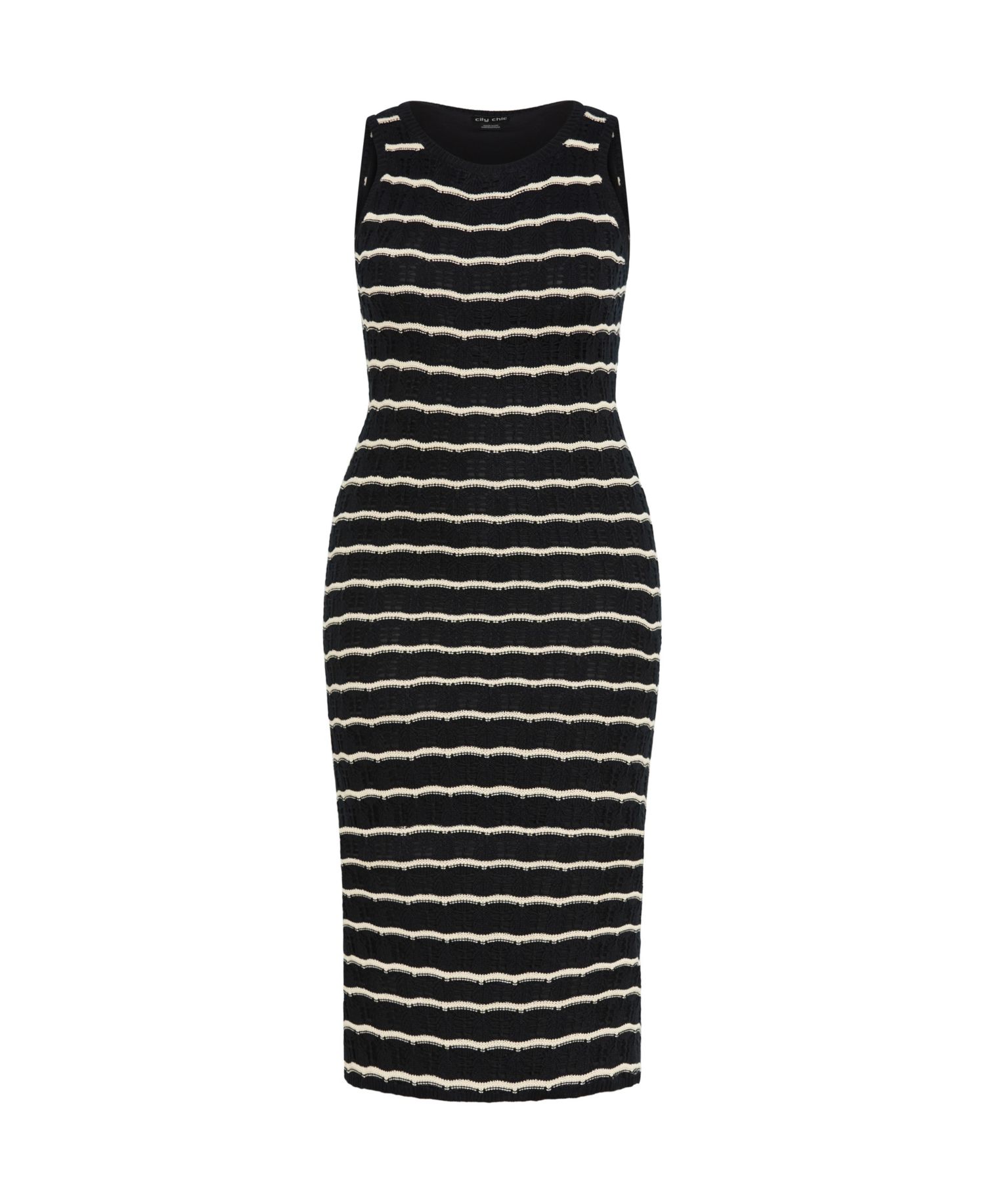 Plus Size Crochet Stripe Dress