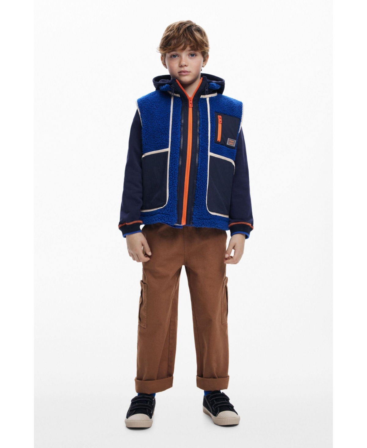Desigual Boys Boys's Detachable Shearling Jacket In Blue