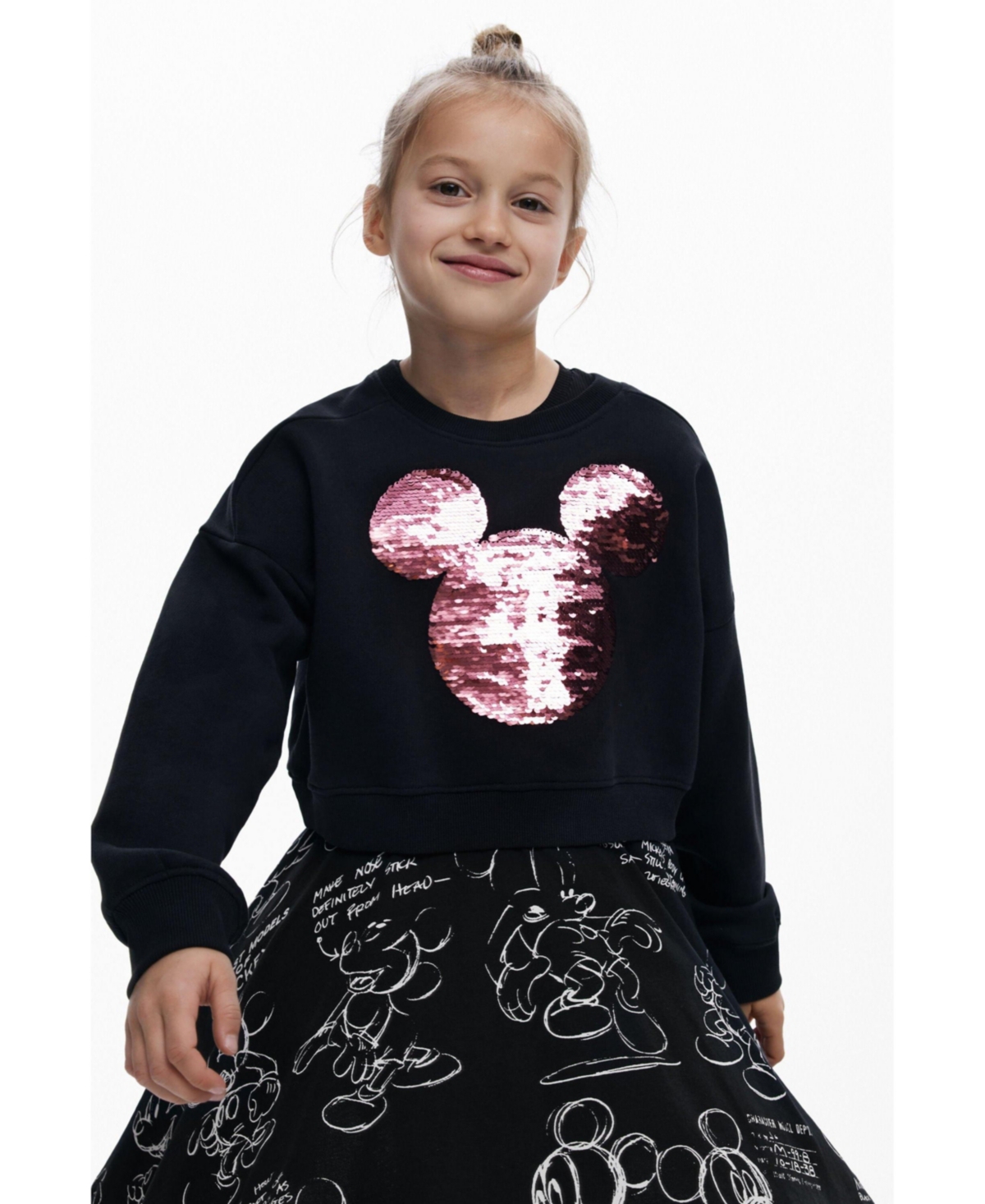 Desigual Girls Girls's 2-in-1 Mickey Dress In Black
