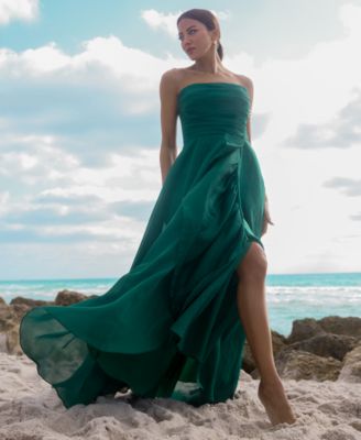 Petite Sleeveless Organza Ball Gown