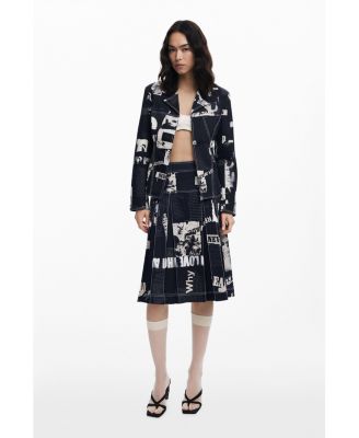 Women's Midi skirt with newspaper pleats