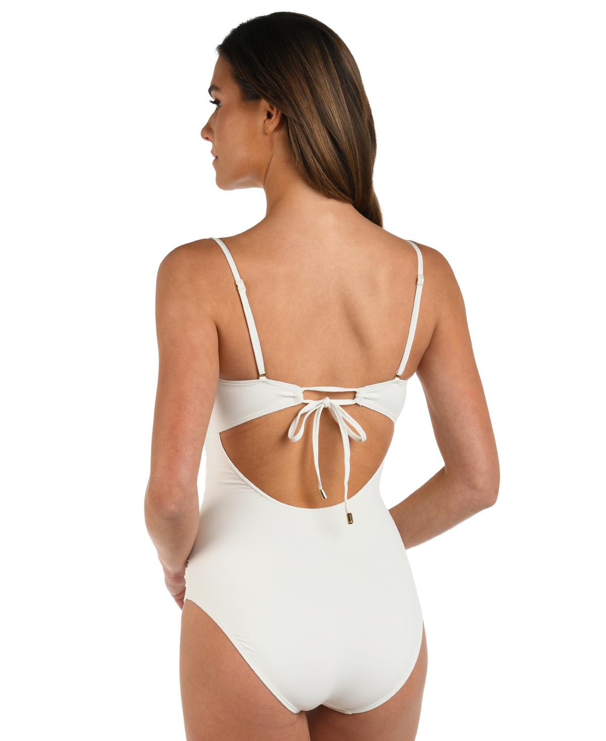 La Blanca Island Goddess Shirred Bandeau One Piece Swimsuit In Multi