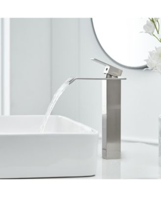 Waterfall Single Hole Single Handle Bathroom Vessel Sink Faucet With Pop-up Drain