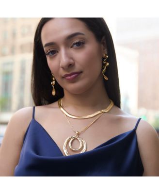 Wavy Statement Drop Earrings