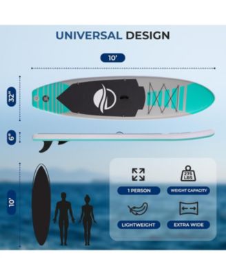 Free-Flow Welded Inflatable Stand-Up Paddle-Board with Double-Action Hand Pump, 3-Shaft Aluminum Paddle, Repair Kit and Backpack (Black)