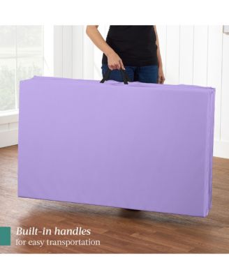 10ftx4ftx2in Folding Gym Mat 4-Panel w/ Carrying Handles & Folding Balance Beam