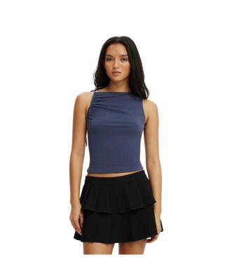 Women's Double Pleated Mini Skirt