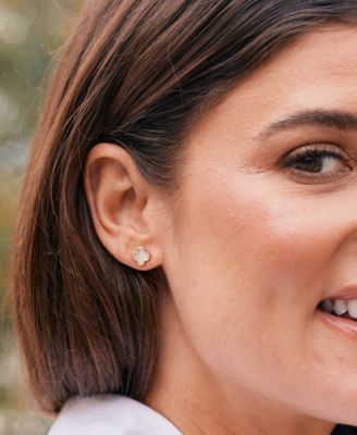 Chatham Gold Plated Clover Mother of Pearl Stud Earrings