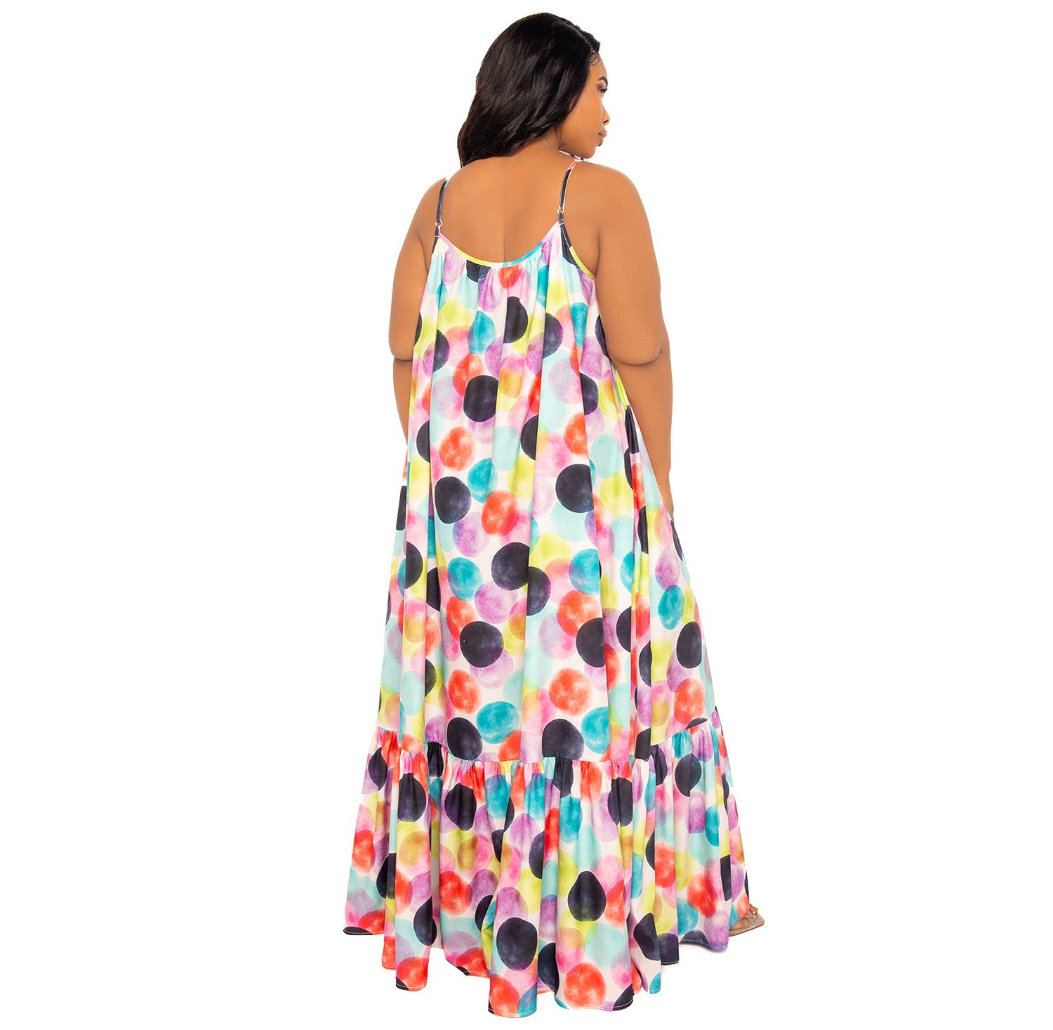 Women's Polka Dot Voluminous Maxi Dress