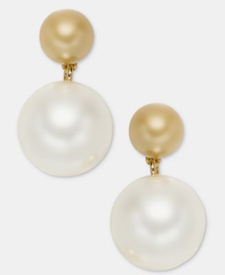 Bead & Imitation Pearl Drop Earrings 