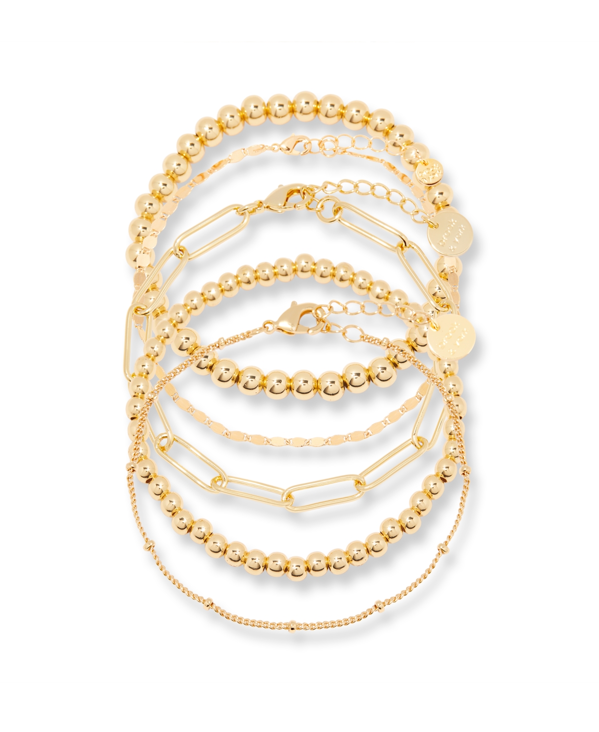 Gold Plated Makenna Chain Bracelet Set - Gold