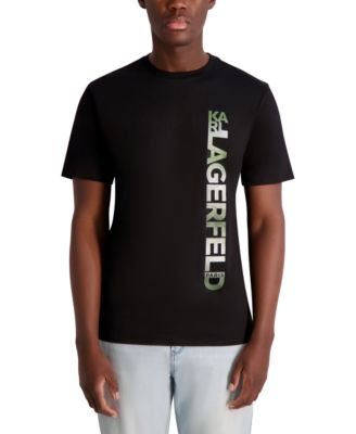 KARL LAGERFELD PARIS - Men's Short Sleeve Metallic Logo Crewneck T-Shirt