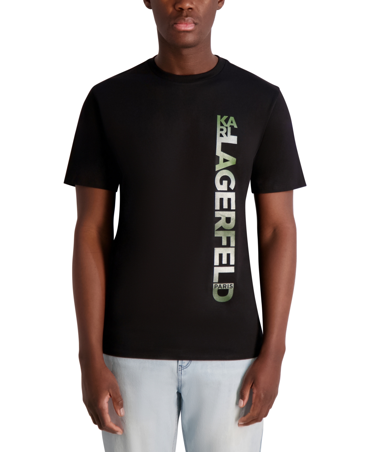 Men's Short Sleeve Metallic Logo Crewneck T-Shirt - Black