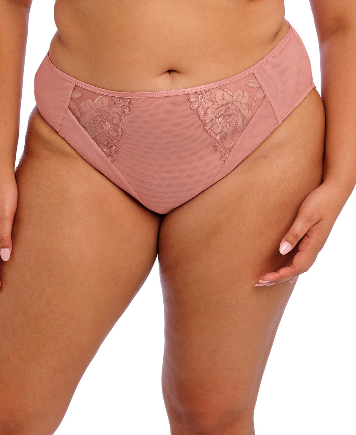 Elomi Plus Size Teagan High Leg Brief Underwear In Pink