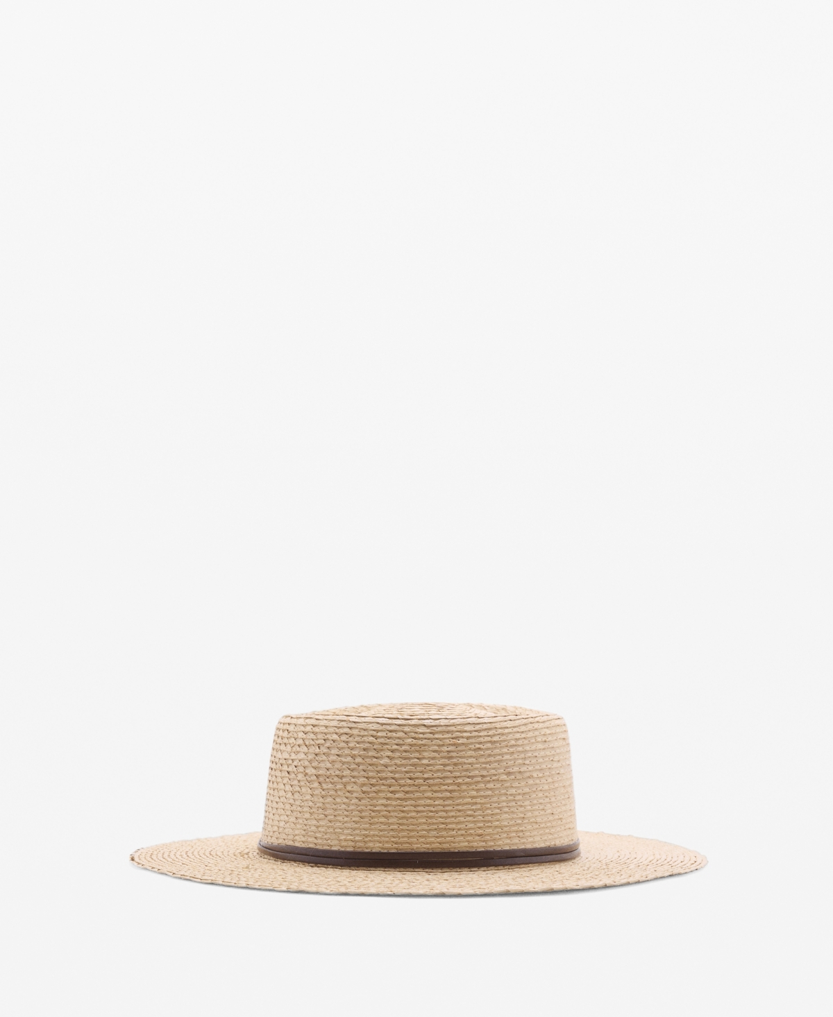 Women's Contrasting Ribbon Natural Fiber Hat - Beige