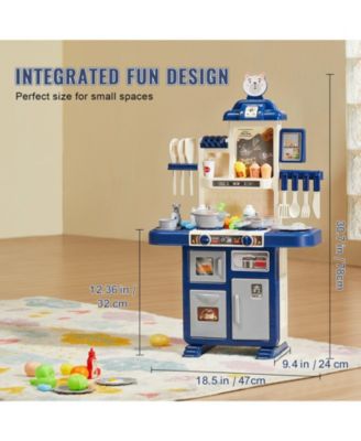 48 Piece Kids Kitchen Playset Pretend Cooking Toy with Pots Pans and Utensils