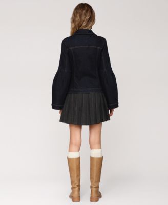 Women's Flare-Sleeve Denim Trucker Jacket