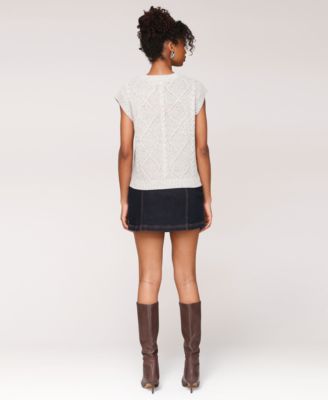 Women's Cable Knit Button-Front Vest