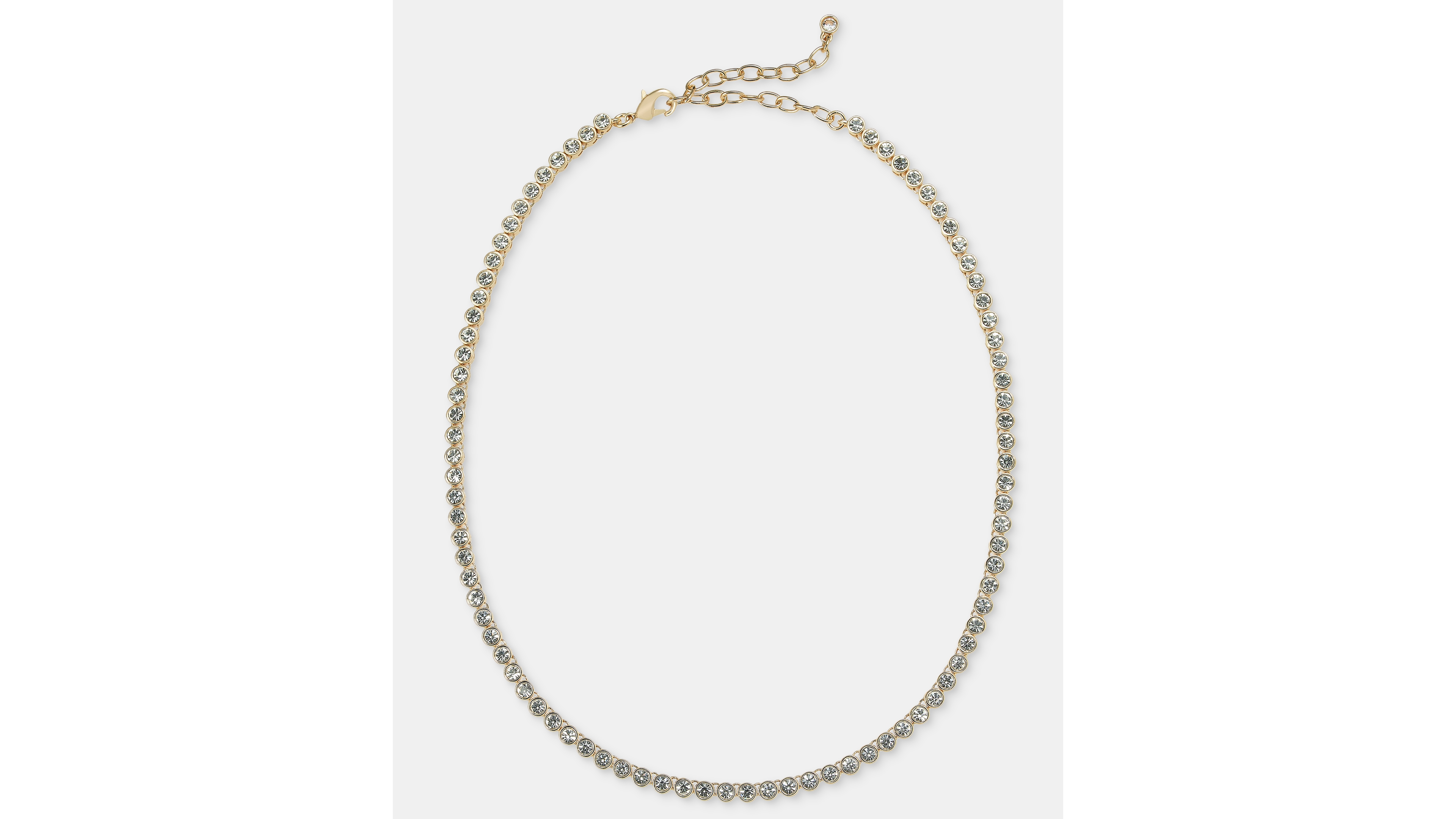 On 34th Crystal Tennis Necklace, 15" + 3" extender, Macy's Exclusive