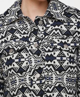 Women’s Printed Cropped Trucker Jacket