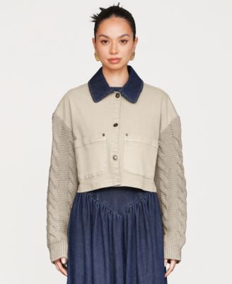 Avec Les Filles - Women's Sweater-Sleeve Chore Jacket