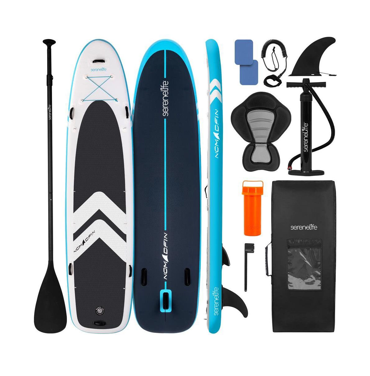 Free-Flow Stand-Up Paddle-Board - Woven Drop-Stitch and Double Layer Side Inflatable Sup with Double-Action Hand Pump, 3-Shaft Aluminum Paddle, Leash,