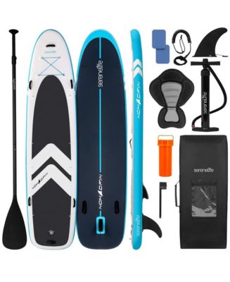 SereneLife Free Flow Inflatable SUP with Pump, Aluminum Paddle, Leash ...