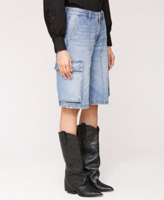 Women's Baggy Denim Cargo Shorts