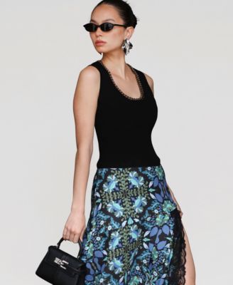 Women's Chain-Trim Ribbed Knit Tank Top