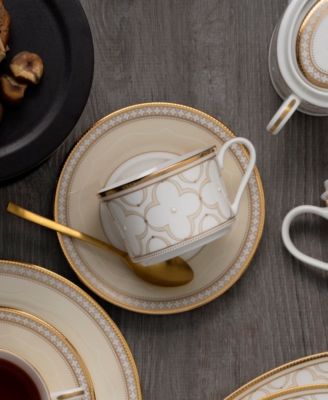 Trefolio Gold Set of 4 Saucers, 6"