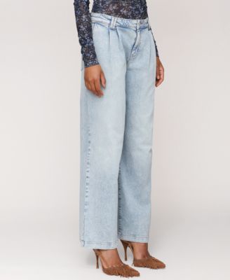 Women's Pleat-Front Wide-Leg Jeans