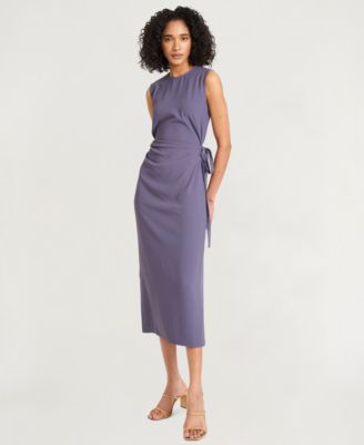 Women's Crepe Sleeveless Midi Sheath Dress