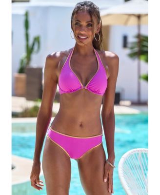 Women's Metallic Trim Classic Bikini Swimsuit Bottom cup sizing