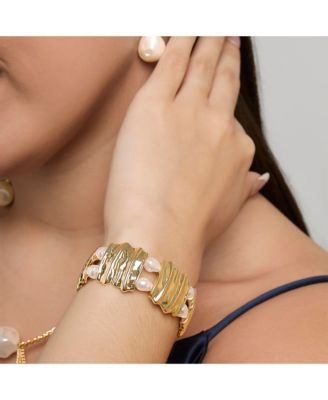 Gold-Tone Sculpted Stretch Bracelet