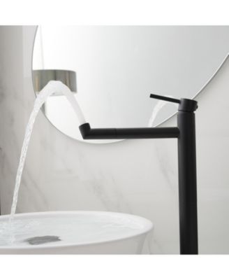 Single Hole Single Handle Bathroom Vessel Sink Faucet With Supply Hose in Black Gold