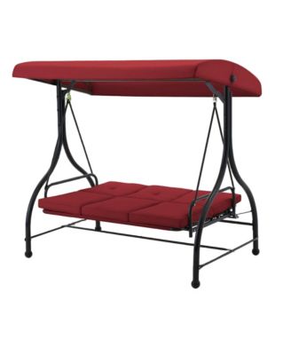 3-Person Metal Patio Swing Outdoor Porch Swing Chair for Adults for Garden Backyard Deck