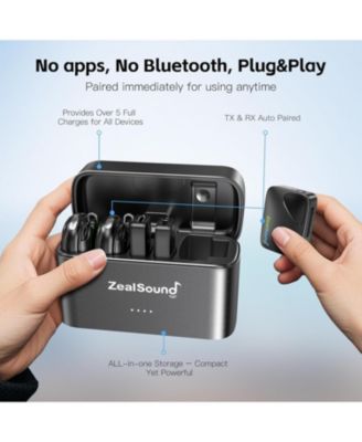 Wireless Lavalier Microphone Kit for YouTube,TikTok & Live Streaming - 2 TX & 3 RX (USB-C/Lightning/Camera)