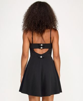 Juniors' Scuba Crepe Fit & Flare Dress