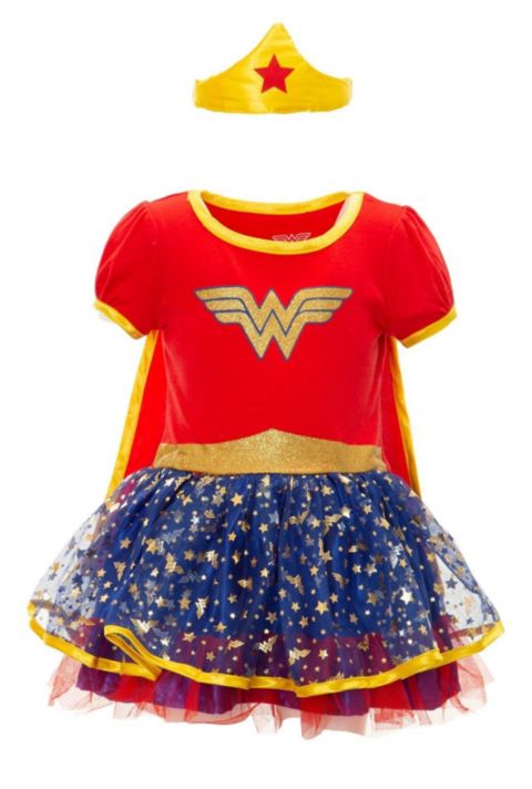 Justice League Wonder Woman Toddler Girls' Costume Dress Cape and Headband Set, цвет: Красный